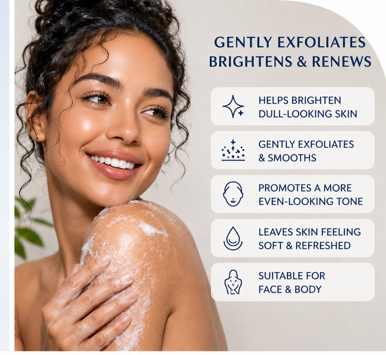 Nila foaming Face & Body exfoliating scrub